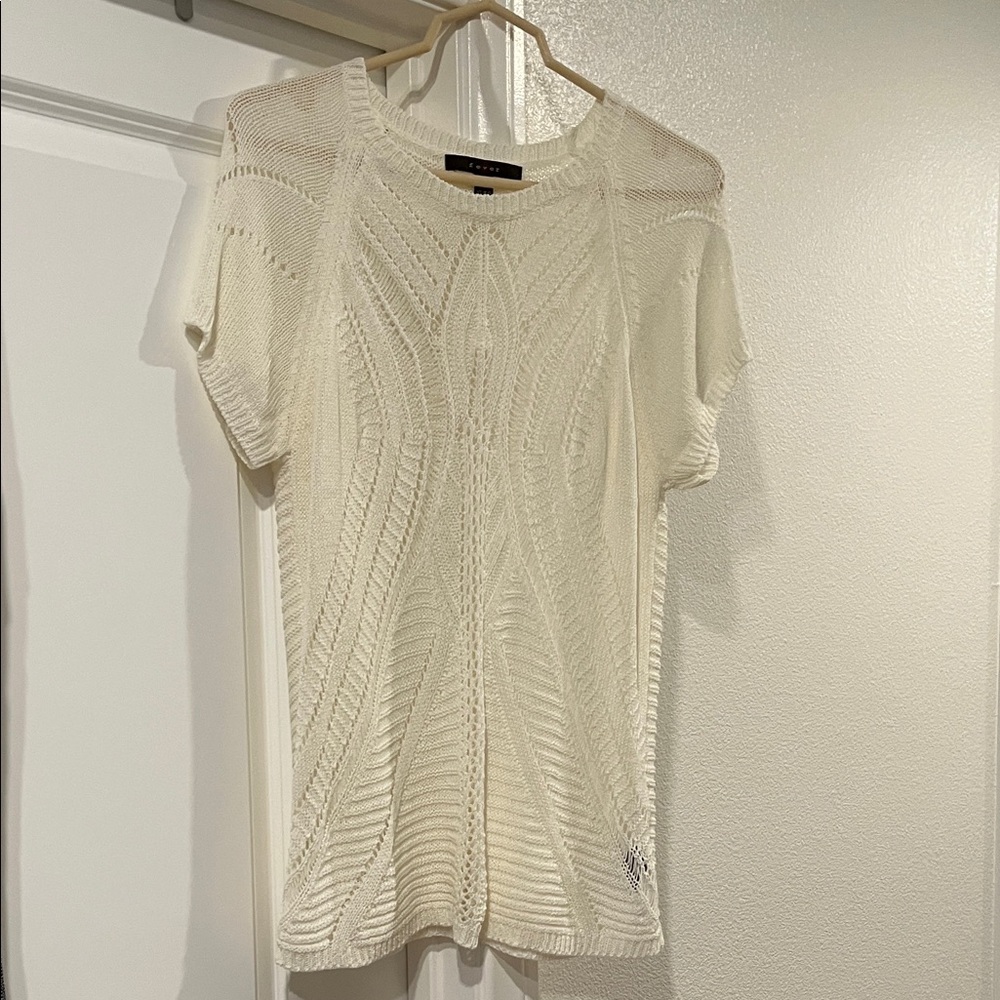 Fever Ivory Knit Short Sleeve Top